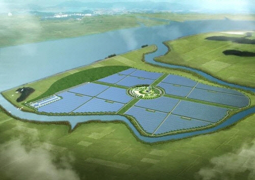 한국남부발전이 전남 해남에 98메가와트(㎿) 규모로 조성하고 있는 '솔라시도 태양광발전단지' 조감도. <한국남부발전 제공>